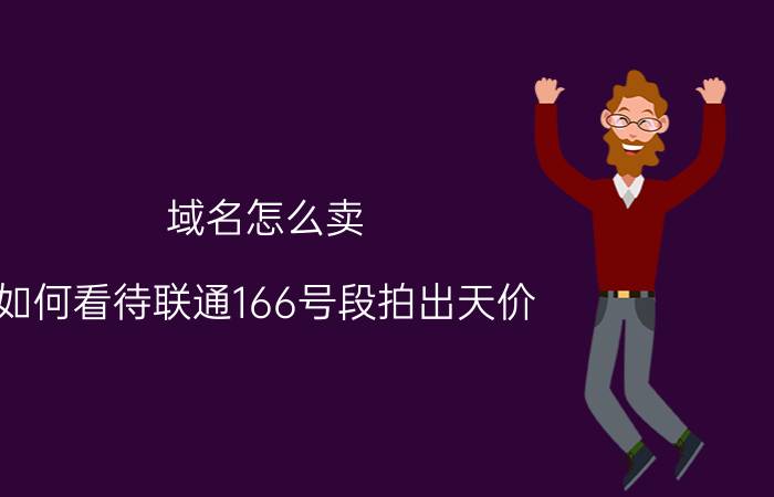 域名怎么卖 如何看待联通166号段拍出天价？